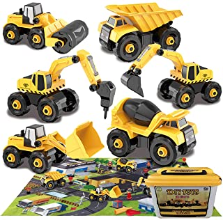 Gifts2U Construction Take Apart Trucks STEM Learning Toys wi